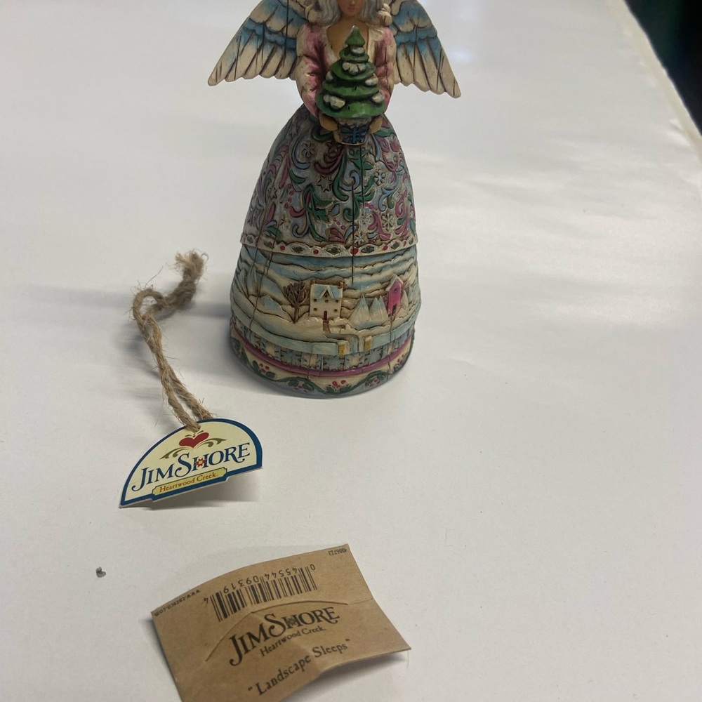 Jim Shore Angel Figurine with Christmas Tree - Multicolor
